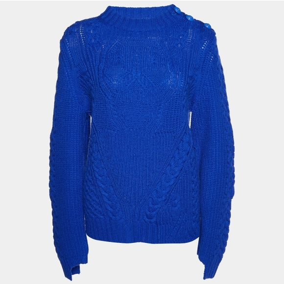 NWT Zadig & Voltaire Defile Royal Blue Wool Knit Kelly Sweater - Picture 1 of 8